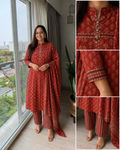 Maroon A Line Suit Set