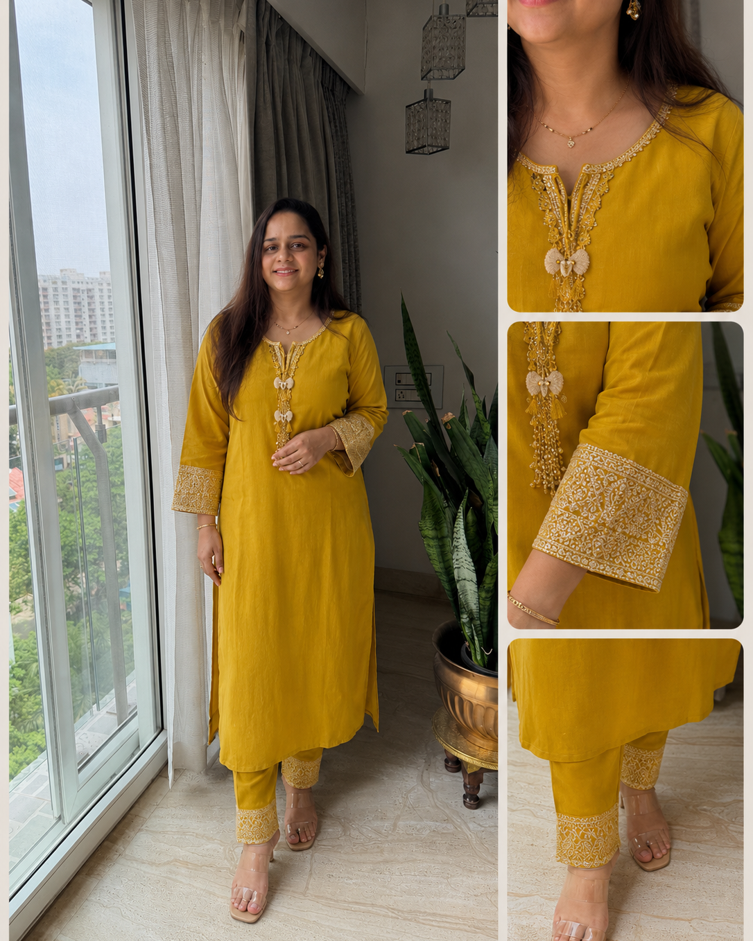 Yellow Kurta Pant Set